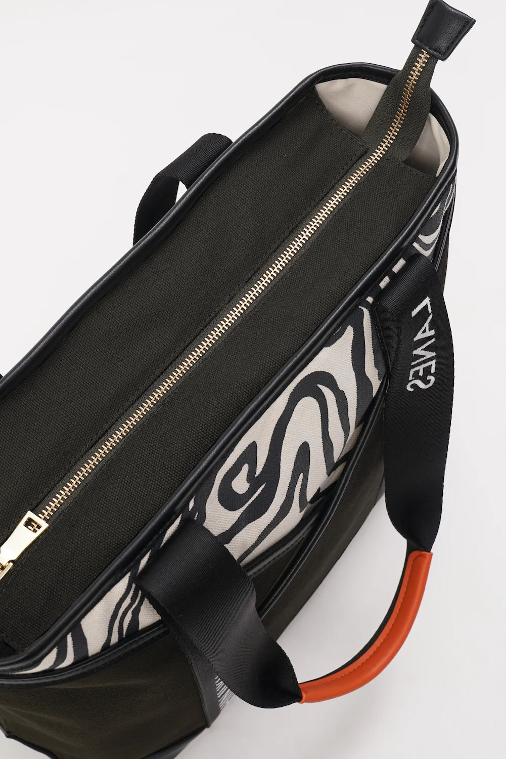Origami Pocket Tote - Black Terrain Print