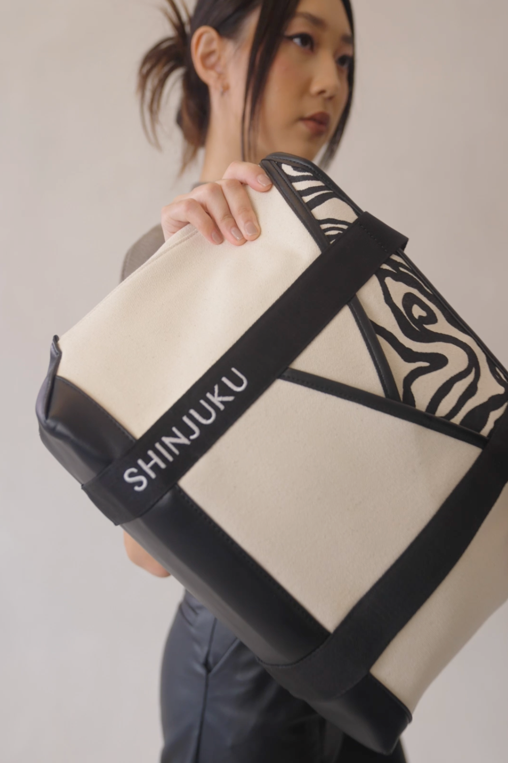 Origami Pocket Tote - Natural Terrain Print
