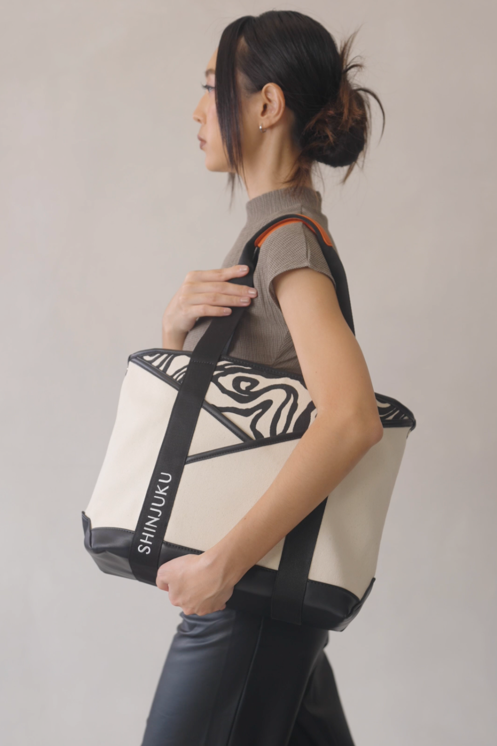 Origami Pocket Tote - Natural Terrain Print