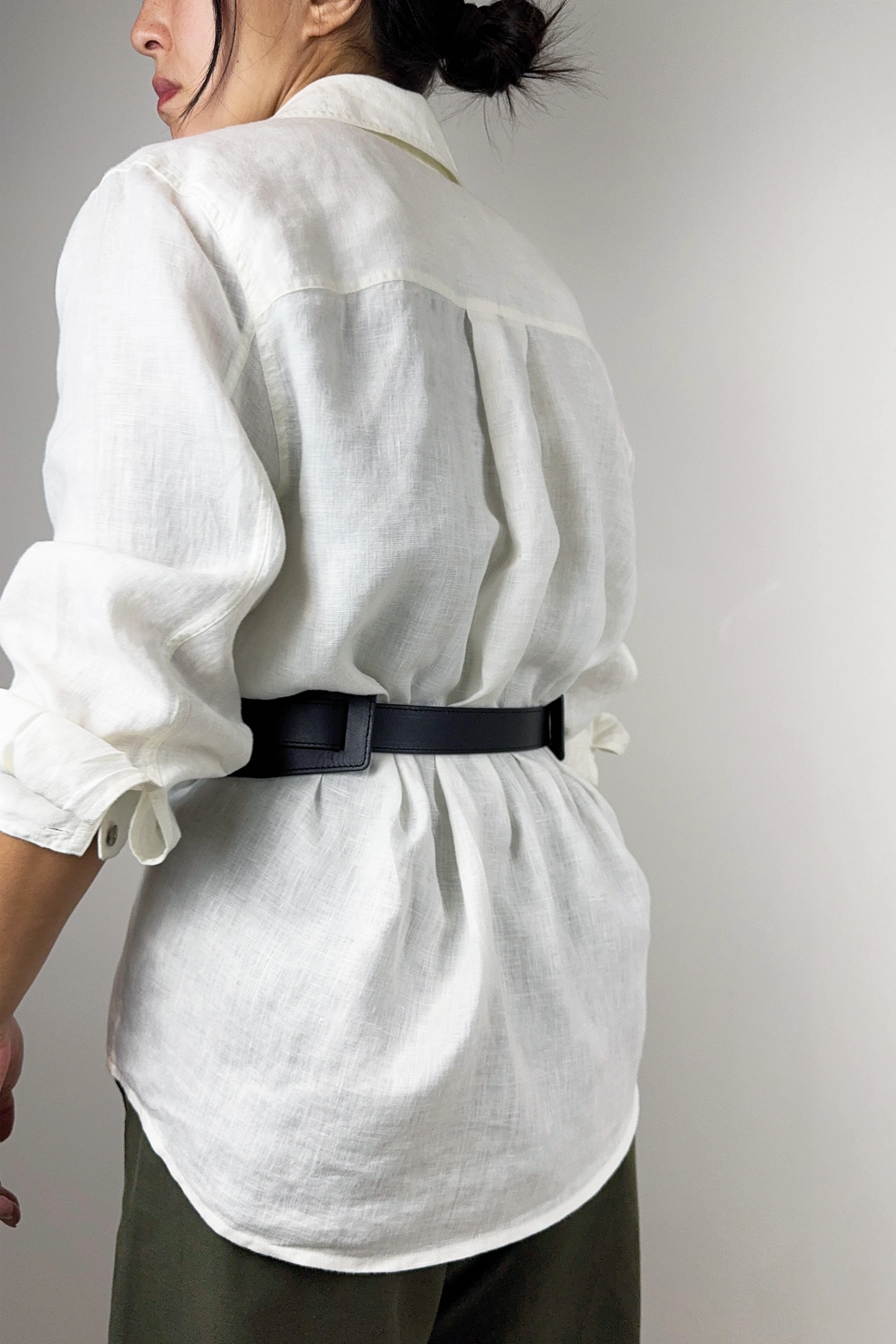 Leather Obi Belt - Black