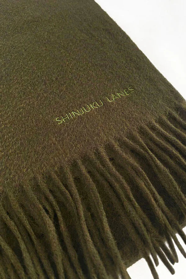 100% Organic Cashmere Scarf - Military Olive