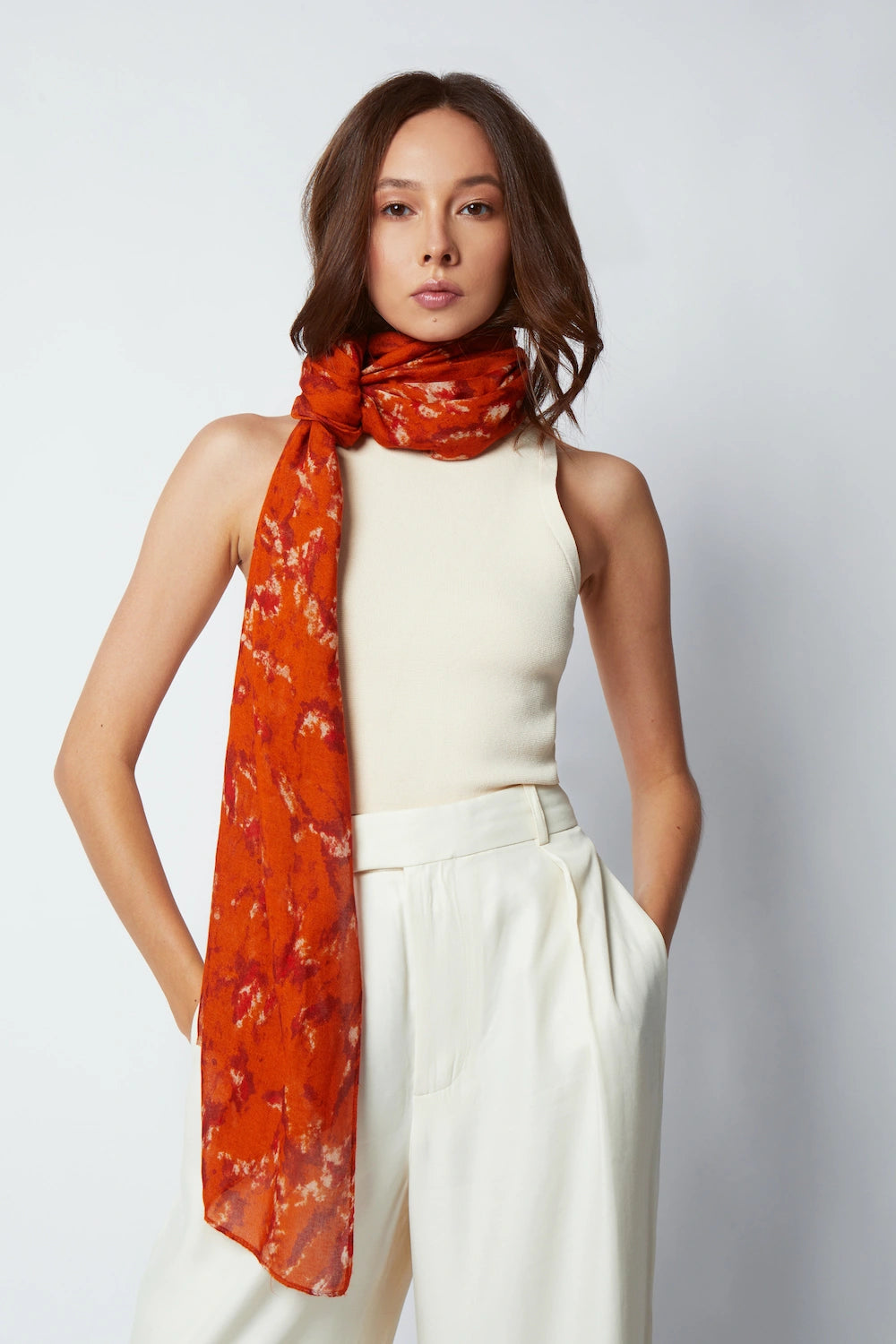 Matera Bamboo Sarong & Scarf - Burnt Orange