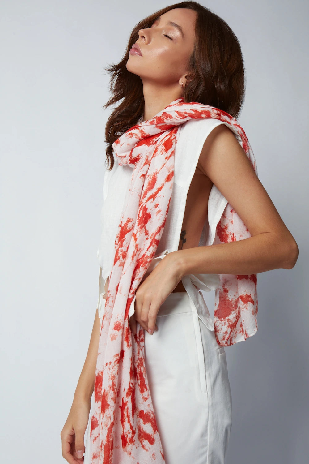 Matera Bamboo Sarong & Scarf - Coral Pink